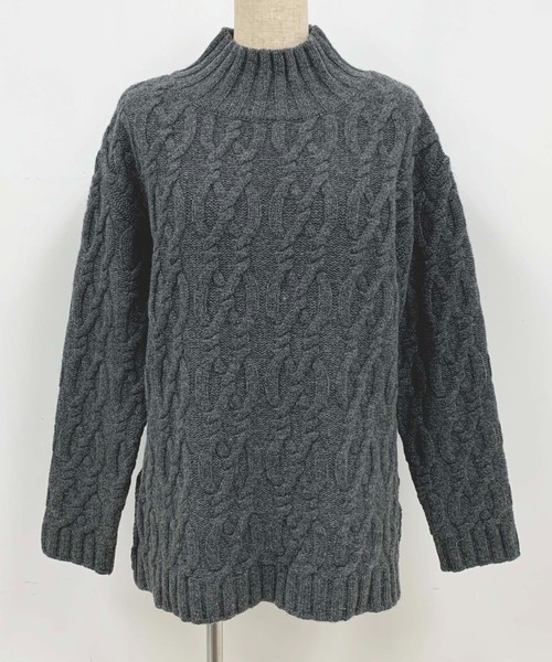 PICCIN（ピッチン）の「【日本製】アラン柄ニット（ニット/セーター・レディース・ベージュ/チャコールグレー・M）」の20枚目の写真