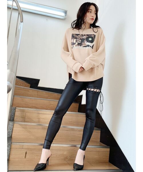 GYDA（ジェイダ）の「サイハイ レースアップ レギンス（その他パンツ・レディース・ブラック・SMALL）」の9枚目の写真