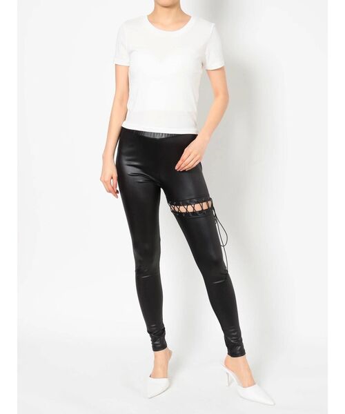 GYDA（ジェイダ）の「サイハイ レースアップ レギンス（その他パンツ・レディース・ブラック・SMALL）」の8枚目の写真