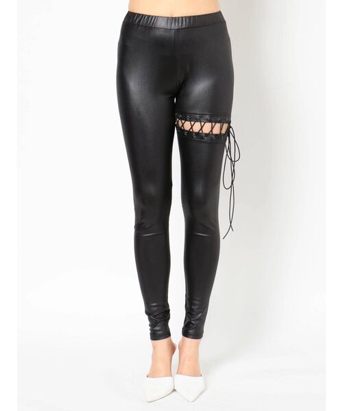 GYDA（ジェイダ）の「サイハイ レースアップ レギンス（その他パンツ・レディース・ブラック・SMALL）」の7枚目の写真