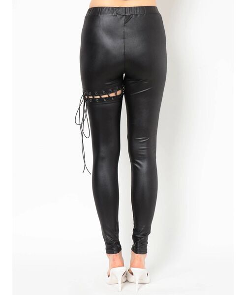 GYDA（ジェイダ）の「サイハイ レースアップ レギンス（その他パンツ・レディース・ブラック・SMALL）」の10枚目の写真