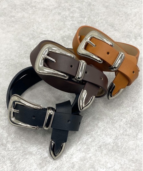 apres jour mignon（アプレジュールミニョン）の「【apresjour mignon×ARIAZ】シンプルバックルベルト（ベルト・レディース・ブラック/ダークブラウン/キャメル・ONESIZE）」の6枚目の写真