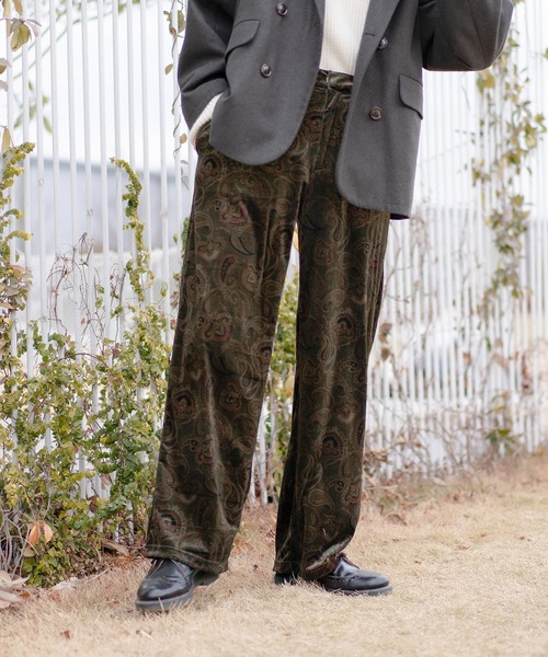 kutir（クティール）の「ペイズリー柄ベロアゆるパンツ（その他パンツ