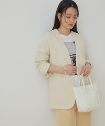 ADAM ET ROPE' | 【セットアップ対応】リネンライクジャケット(テーラードジャケット)