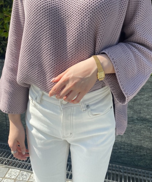 セミフレアカットオフデニムパンツ（デニムパンツ）｜anuans（ア