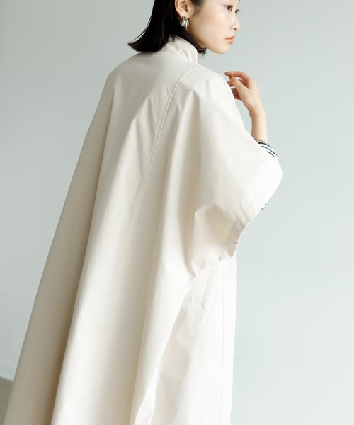Birthday room（バースデイルーム）の「シャークスキンロングスプリングオーバーサイズトレンチポンチョ（トレンチコート・レディース・ブラック/ベージュ/ライトベージュ/グレイッシュベージュ・FREE）」の7枚目の写真