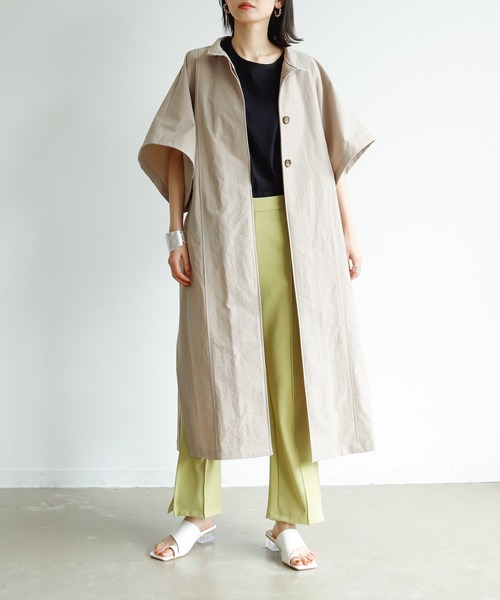 Birthday room（バースデイルーム）の「シャークスキンロングスプリングオーバーサイズトレンチポンチョ（トレンチコート・レディース・ブラック/ベージュ/ライトベージュ/グレイッシュベージュ・FREE）」の20枚目の写真