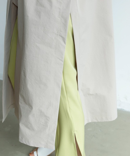 Birthday room（バースデイルーム）の「シャークスキンロングスプリングオーバーサイズトレンチポンチョ（トレンチコート・レディース・ブラック/ベージュ/ライトベージュ/グレイッシュベージュ・FREE）」の21枚目の写真