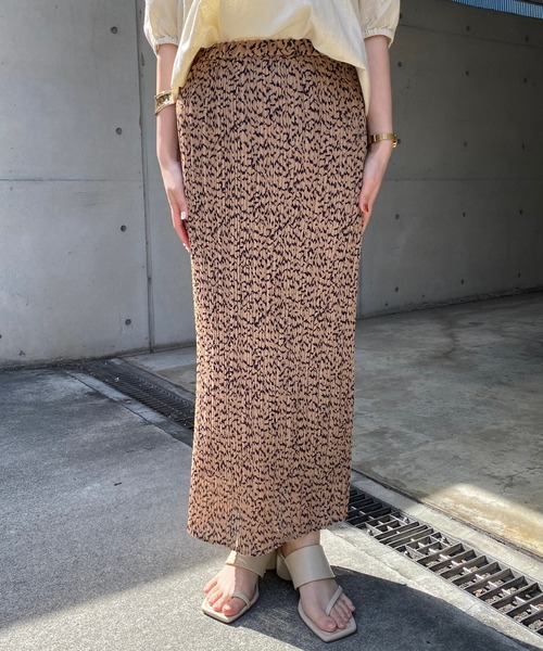 CAPRICIEUX LE'MAGE（カプリシューレマージュ）の「プリントワッシャーストレートスカート（スカート・レディース・ブラック/ベージュ・FREE）」の16枚目の写真