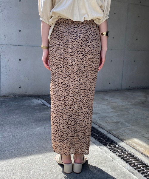 CAPRICIEUX LE'MAGE（カプリシューレマージュ）の「プリントワッシャーストレートスカート（スカート・レディース・ブラック/ベージュ・FREE）」の3枚目の写真