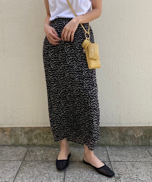 CAPRICIEUX LE'MAGE（カプリシューレマージュ）の「プリントワッシャーストレートスカート（スカート・レディース・ブラック/ベージュ・FREE）」の14枚目の写真
