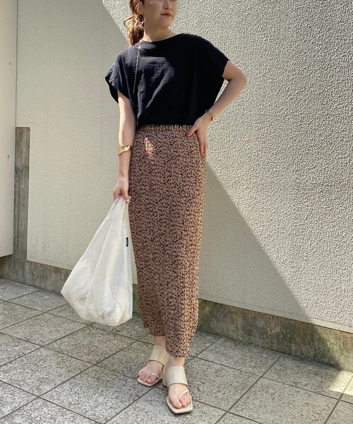 CAPRICIEUX LE'MAGE（カプリシューレマージュ）の「プリントワッシャーストレートスカート（スカート・レディース・ブラック/ベージュ・FREE）」の22枚目の写真