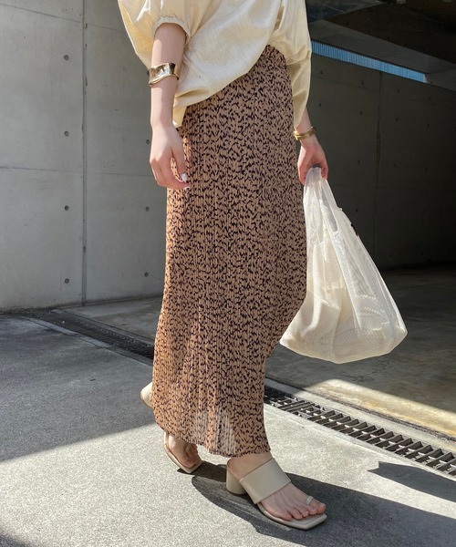 CAPRICIEUX LE'MAGE（カプリシューレマージュ）の「プリントワッシャーストレートスカート（スカート・レディース・ブラック/ベージュ・FREE）」の7枚目の写真