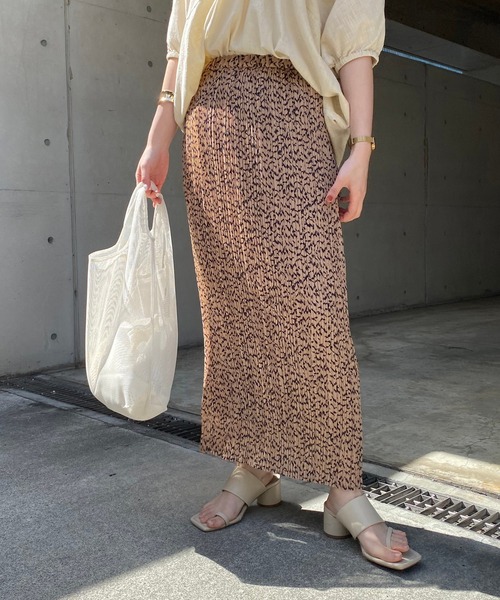 CAPRICIEUX LE'MAGE（カプリシューレマージュ）の「プリントワッシャーストレートスカート（スカート・レディース・ブラック/ベージュ・FREE）」の9枚目の写真