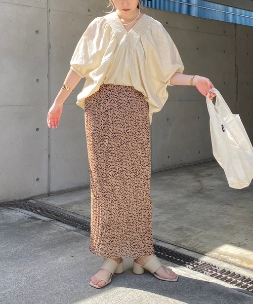 CAPRICIEUX LE'MAGE（カプリシューレマージュ）の「プリントワッシャーストレートスカート（スカート・レディース・ブラック/ベージュ・FREE）」の19枚目の写真