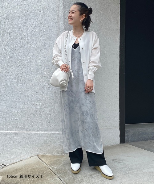 STUNNING LURE（スタニングルアー）の「シアーレイヤードワンピース（ワンピース・レディース・ブルー/サーモンピンク/ライトグレー・0/2/1）」の17枚目の写真