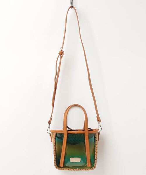 PROTCOL(プロトコル)の「PROTCOL(プロトコル)2WAY PVC MINI BAG 21S / ミニショルダーバック(ショルダーバッグ・レディース・ブルー/グリーン・FREE)」の2枚目の写真