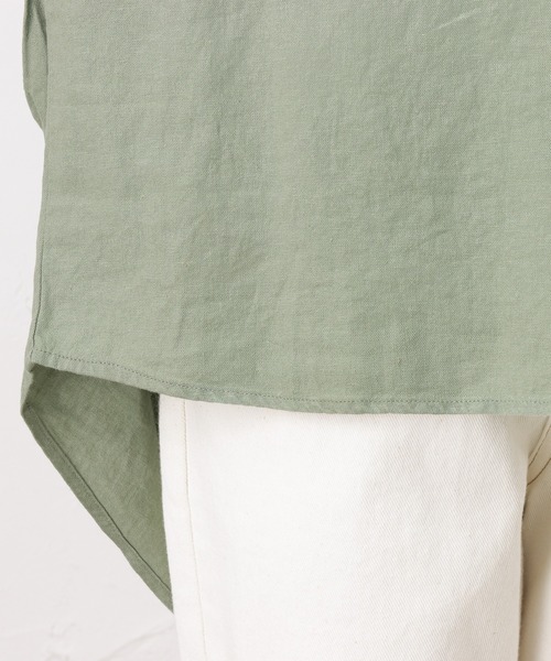 NAVY(ネイビー)の「ミント レーヨン リネン長袖スキッパーブラウス(シャツ/ブラウス・レディース・ホワイト/ストライプ/ブラウン/グリーン・フリー)」の15枚目の写真