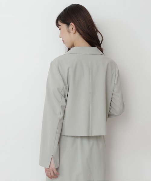 FREE'S MART（フリーズマート）の「【Sシリーズ対応】◆麻調合繊短丈ジャケット（テーラードジャケット・レディース・ホワイト/ベージュ/ブラウン/グリーン・SMALL/MEDIUM）」の9枚目の写真