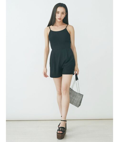 EVRIS（エヴリス）の「ショートコンビネゾン（つなぎ/オールインワン・レディース・グリーン/ブラック・FREE）」の12枚目の写真