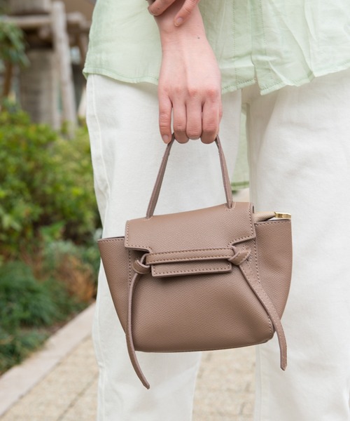 MAISON BREEZE（メゾンブリーズ）の「【MAISON BREEZE】小シボ mini bag ミニ手提げバッグ（ショルダーバッグ・レディース・ブラック/グレー/イエロー・FREE）」の9枚目の写真