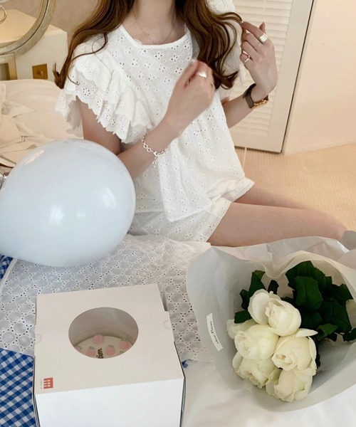 Heather(ヘザー)の「あいねねカットワークショートパンツ【SETUP対応】954953(その他パンツ・レディース・ホワイト/ブラック/グリーン・FREE)」の5枚目の写真