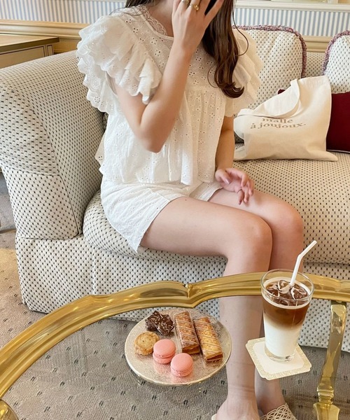 Heather(ヘザー)の「あいねねカットワークショートパンツ【SETUP対応】954953(その他パンツ・レディース・ホワイト/ブラック/グリーン・FREE)」の6枚目の写真