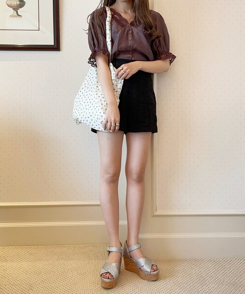Heather(ヘザー)の「あいねねカットワークショートパンツ【SETUP対応】954953(その他パンツ・レディース・ホワイト/ブラック/グリーン・FREE)」の15枚目の写真