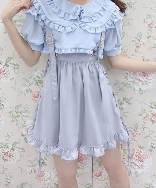 Swankiss(スワンキス)の「TS georgette flare S/K(スカート・レディース・ブラック/サックスブルー/ピンク・FREE)」の2枚目の写真