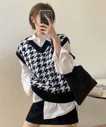MANGROVE | 千鳥格子Vネックベスト(ベスト)