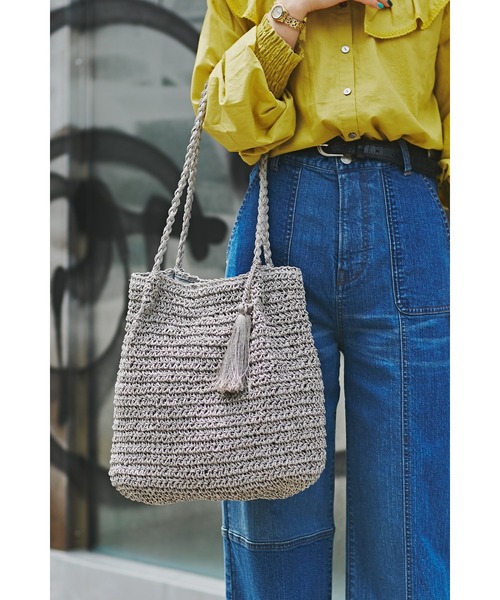 ROSE BUD(ローズバッド)の「かごバッグ(かごバッグ・レディース・ブラック/ベージュ/グレー・FREE)」の2枚目の写真