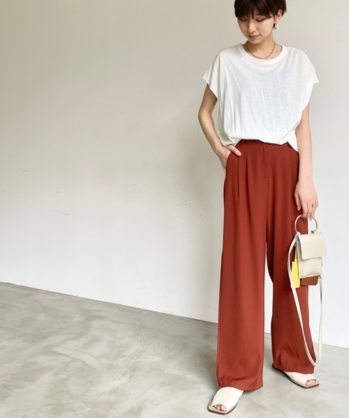 NEUNA（ヌナ）の「セミワイドカラースラックスパンツ（スラックス・レディース・オレンジ・SMALL/MEDIUM）」の3枚目の写真