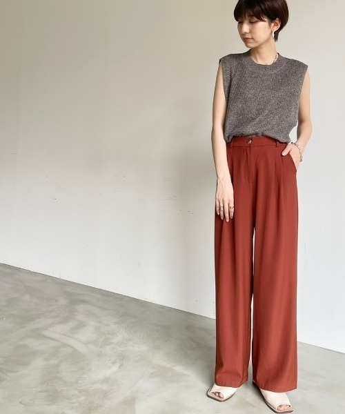 NEUNA（ヌナ）の「セミワイドカラースラックスパンツ（スラックス・レディース・オレンジ・SMALL/MEDIUM）」の4枚目の写真