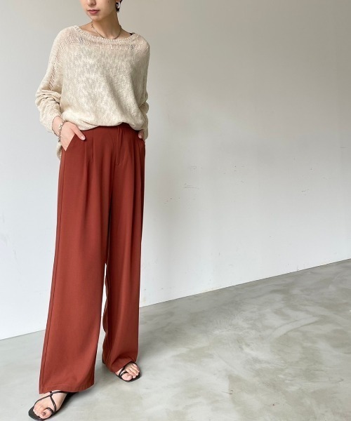 NEUNA（ヌナ）の「セミワイドカラースラックスパンツ（スラックス・レディース・オレンジ・SMALL/MEDIUM）」の5枚目の写真