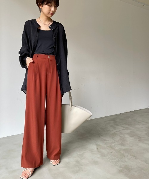 NEUNA（ヌナ）の「セミワイドカラースラックスパンツ（スラックス・レディース・オレンジ・SMALL/MEDIUM）」の9枚目の写真