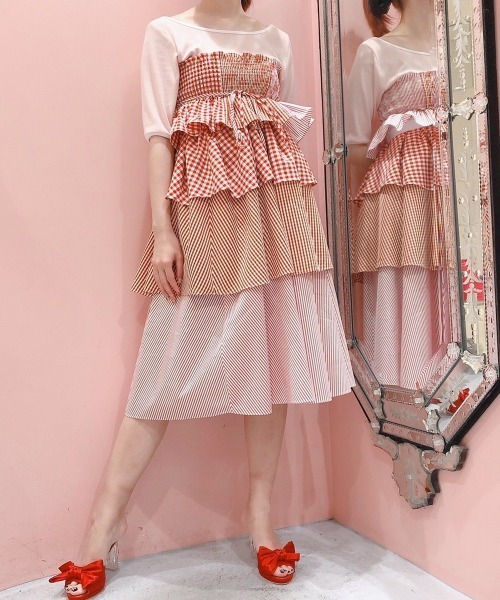 lilLilly（リルリリー）の「2wayティアードスカート（スカート・レディース・ブラック/ブルー/レッド・FREE）」の7枚目の写真