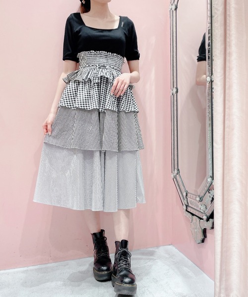 lilLilly（リルリリー）の「2wayティアードスカート（スカート・レディース・ブラック/ブルー/レッド・FREE）」の10枚目の写真