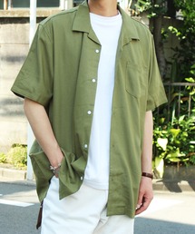 【yield select apparel】麻レーヨン オープンカラーSSシャツ 104