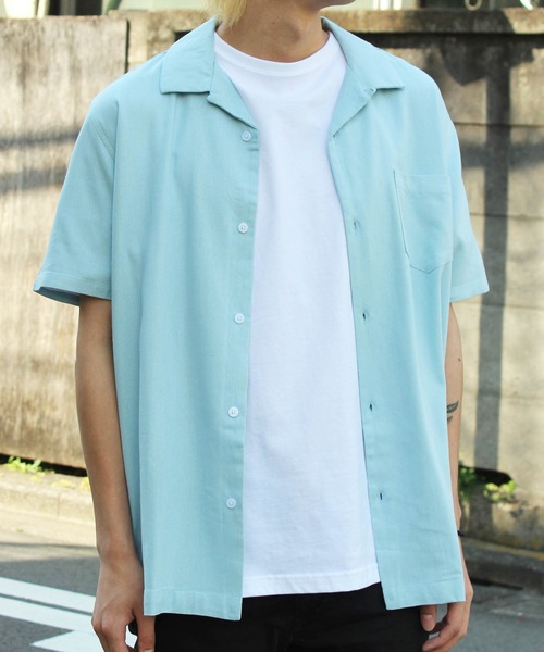 yield（イールド）の「【yield select apparel】麻レーヨン オープンカラーSSシャツ 104（シャツ/ブラウス・メンズ・ホワイト/ブラック/ネイビー/グレー/オリーブ/サックスブルー/ラベンダー/ワインレッド/ブルー・M/L/XL）」の6枚目の写真