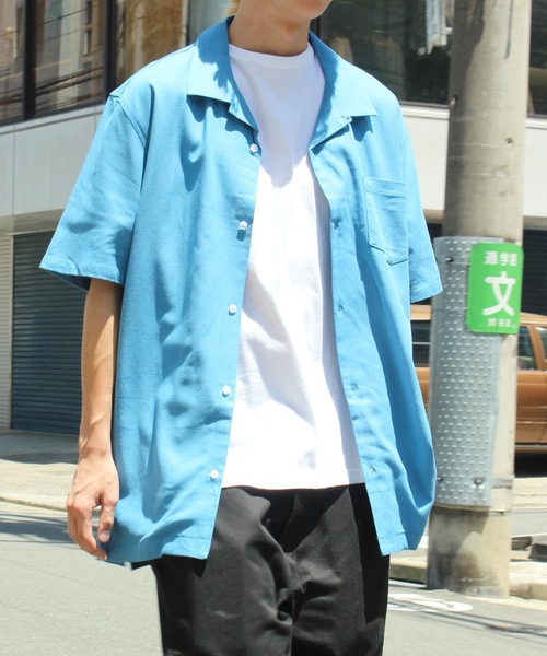 yield（イールド）の「【yield select apparel】麻レーヨン オープンカラーSSシャツ 104（シャツ/ブラウス・メンズ・ホワイト/ブラック/ネイビー/グレー/オリーブ/サックスブルー/ラベンダー/ワインレッド/ブルー・M/L/XL）」の7枚目の写真