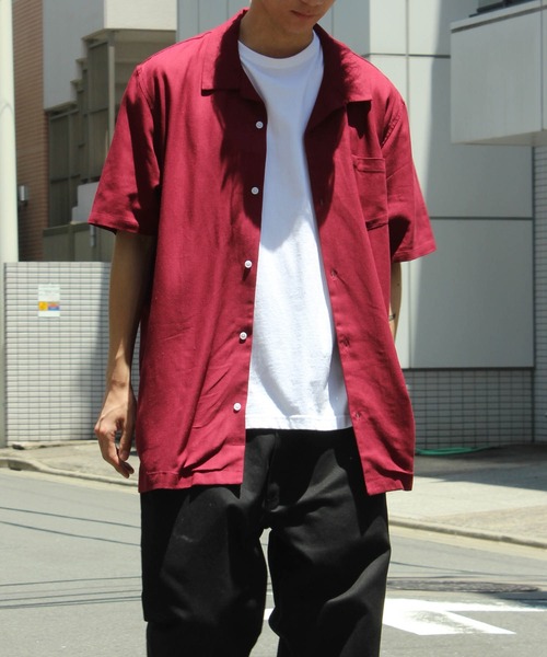 yield（イールド）の「【yield select apparel】麻レーヨン オープンカラーSSシャツ 104（シャツ/ブラウス・メンズ・ホワイト/ブラック/ネイビー/グレー/オリーブ/サックスブルー/ラベンダー/ワインレッド/ブルー・M/L/XL）」の9枚目の写真