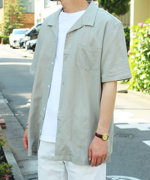 yield（イールド）の「【yield select apparel】麻レーヨン オープンカラーSSシャツ 104（シャツ/ブラウス・メンズ・ホワイト/ブラック/ネイビー/グレー/オリーブ/サックスブルー/ラベンダー/ワインレッド/ブルー・M/L/XL）」の13枚目の写真