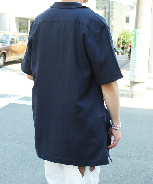 yield（イールド）の「【yield select apparel】麻レーヨン オープンカラーSSシャツ 104（シャツ/ブラウス・メンズ・ホワイト/ブラック/ネイビー/グレー/オリーブ/サックスブルー/ラベンダー/ワインレッド/ブルー・M/L/XL）」の19枚目の写真