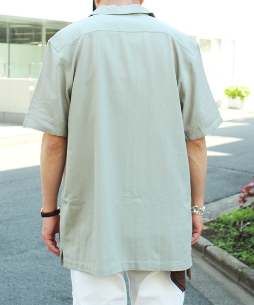 yield（イールド）の「【yield select apparel】麻レーヨン オープンカラーSSシャツ 104（シャツ/ブラウス・メンズ・ホワイト/ブラック/ネイビー/グレー/オリーブ/サックスブルー/ラベンダー/ワインレッド/ブルー・M/L/XL）」の15枚目の写真