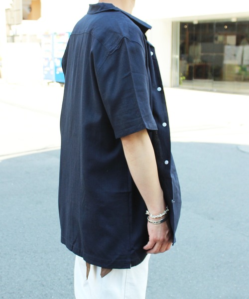 yield（イールド）の「【yield select apparel】麻レーヨン オープンカラーSSシャツ 104（シャツ/ブラウス・メンズ・ホワイト/ブラック/ネイビー/グレー/オリーブ/サックスブルー/ラベンダー/ワインレッド/ブルー・M/L/XL）」の18枚目の写真