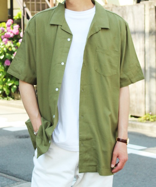 yield（イールド）の「【yield select apparel】麻レーヨン オープンカラーSSシャツ 104（シャツ/ブラウス・メンズ・ホワイト/ブラック/ネイビー/グレー/オリーブ/サックスブルー/ラベンダー/ワインレッド/ブルー・M/L/XL）」の20枚目の写真