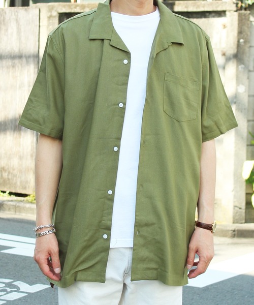 yield（イールド）の「【yield select apparel】麻レーヨン オープンカラーSSシャツ 104（シャツ/ブラウス・メンズ・ホワイト/ブラック/ネイビー/グレー/オリーブ/サックスブルー/ラベンダー/ワインレッド/ブルー・M/L/XL）」の21枚目の写真