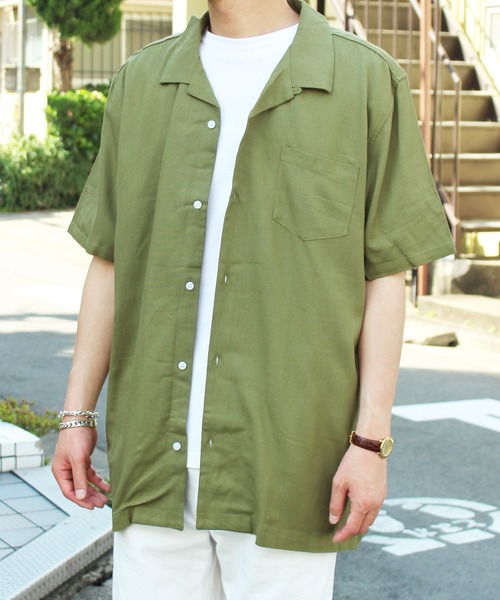 yield（イールド）の「【yield select apparel】麻レーヨン オープンカラーSSシャツ 104（シャツ/ブラウス・メンズ・ホワイト/ブラック/ネイビー/グレー/オリーブ/サックスブルー/ラベンダー/ワインレッド/ブルー・M/L/XL）」の22枚目の写真