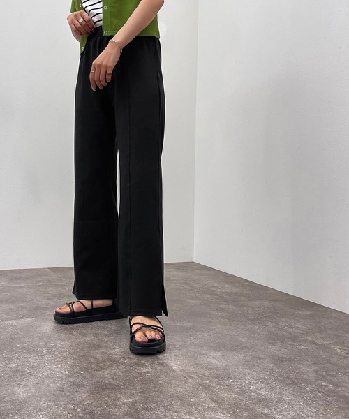 apres jour mignon(アプレジュールミニョン)の「センターシームフレアパンツ【ZOZOTOWN限定アイテム】(その他パンツ・レディース・ブラック/杢グレー/グリーン/ピンク/レッド/パープル/ダークグリーン/ボルドー・MEDIUM/SMALL/X-LARGE)」の2枚目の写真