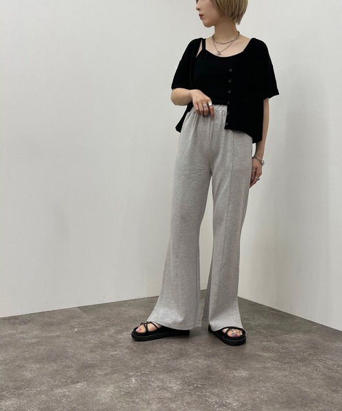 apres jour mignon(アプレジュールミニョン)の「センターシームフレアパンツ【ZOZOTOWN限定アイテム】(その他パンツ・レディース・ブラック/杢グレー/グリーン/ピンク/レッド/パープル/ダークグリーン/ボルドー・MEDIUM/SMALL/X-LARGE)」の20枚目の写真